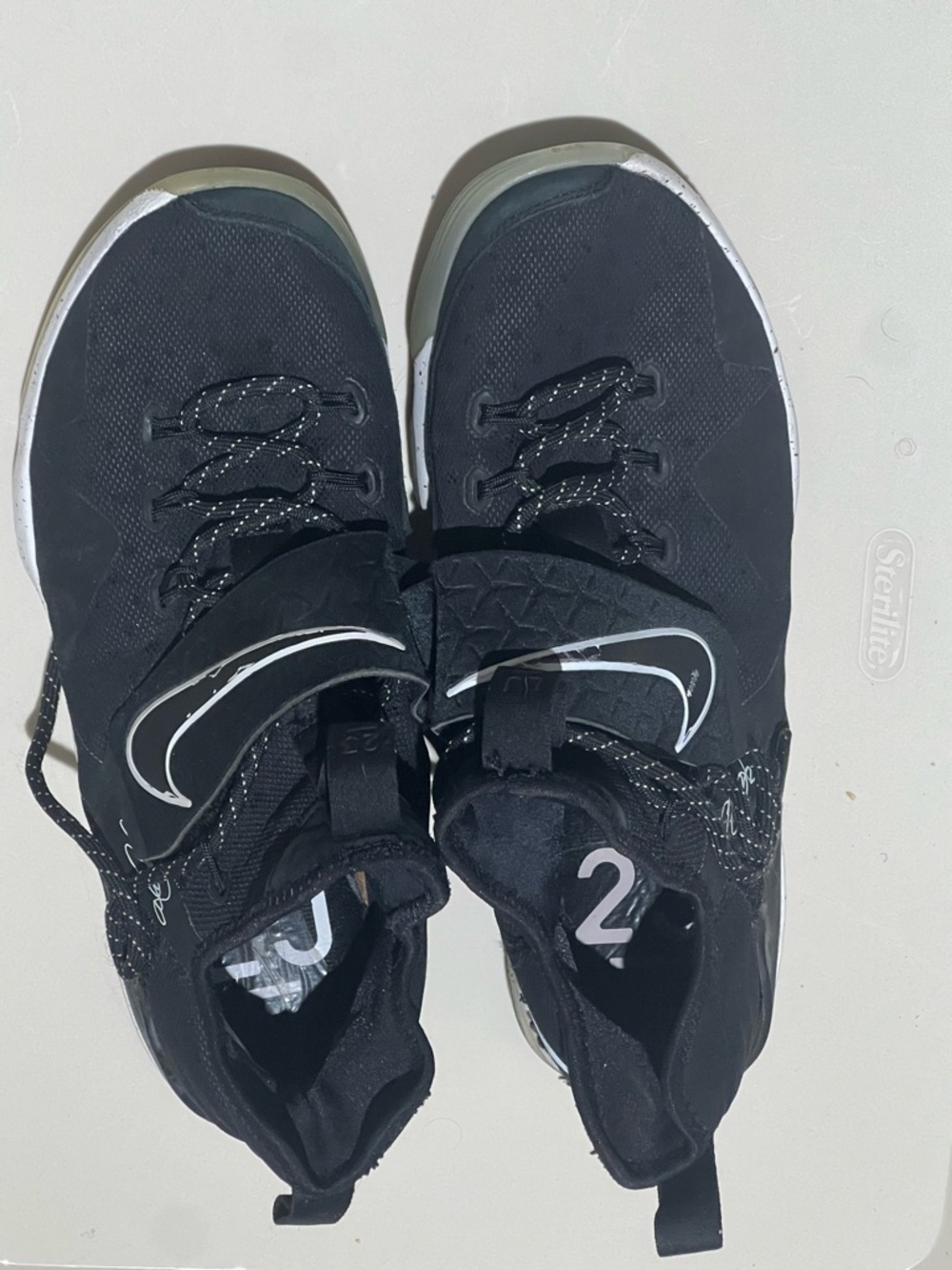 Nike LeBron 14 EP Chase Down Black White Ice High-Top Basketball Sneakers